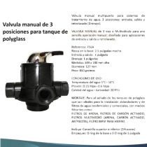 Válvula filtro 3 vías 1" con Difusor