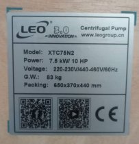 Bomba centrifuga LEO Doble Impulsor Caudal y Presion 60HZ 10 HP 220-440V